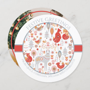 Christmas Personalised Scandinavian Nordic Forest Holiday Card