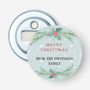 Christmas, Personalised, Spruce, mistletoe Bottle Opener