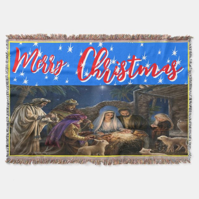 christmas, personalised,Throw, Fleece & Sherpa  Throw Blanket (Front)