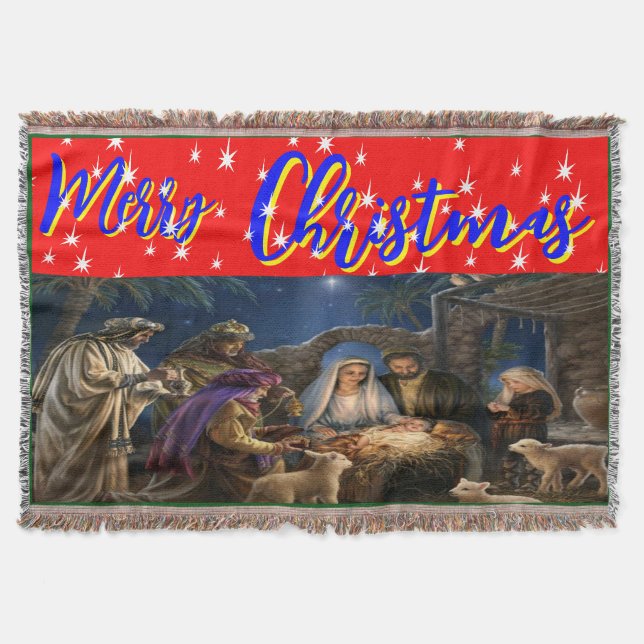 christmas, personalised,Throw, Fleece & Sherpa  Throw Blanket (Front)