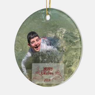Christmas Personalised Typography Ceramic Tree Decoration