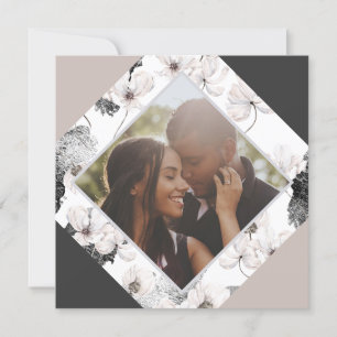 Christmas Personalised Winter Flowers Photo Holiday Card