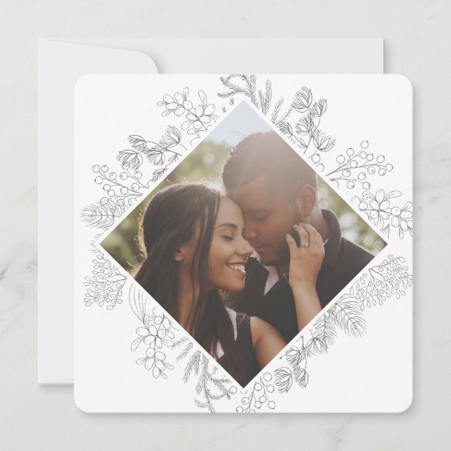 Christmas Personalised Winter Foliage Photo Holiday Card (Front)
