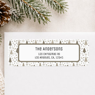 Christmas Personalized Beige Return Address