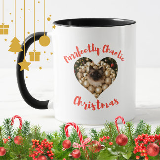 Christmas Personalized Cat Heart Photo Frame Mug