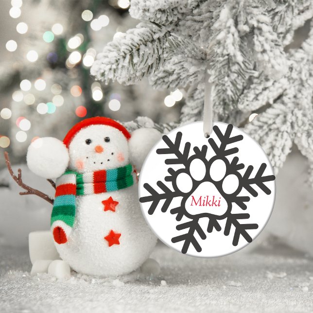 Christmas personalized Paw Metal Tree Decoration (Christmas-Paw-Christmas ceramic tree decoration)
