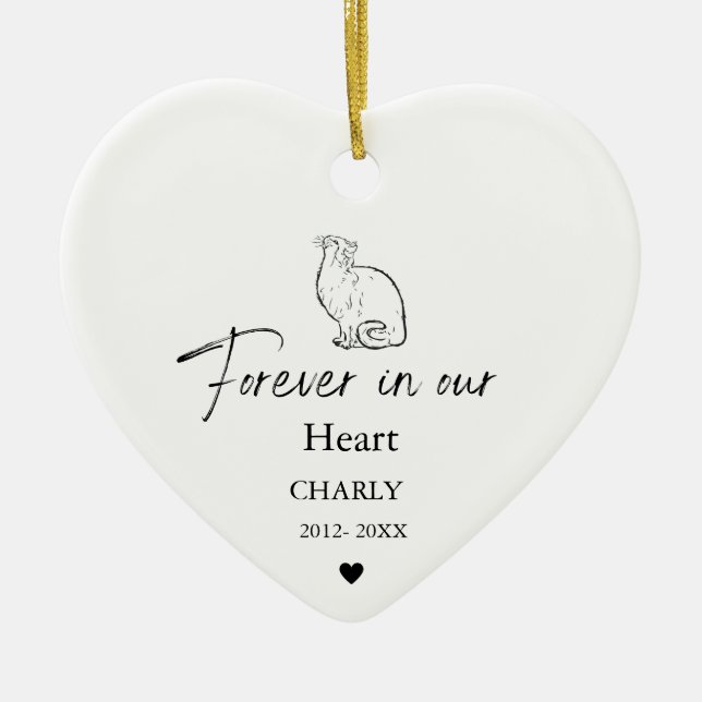 Christmas Pet  Cat Dog Memorial name  Ceramic Tree Decoration (Front)