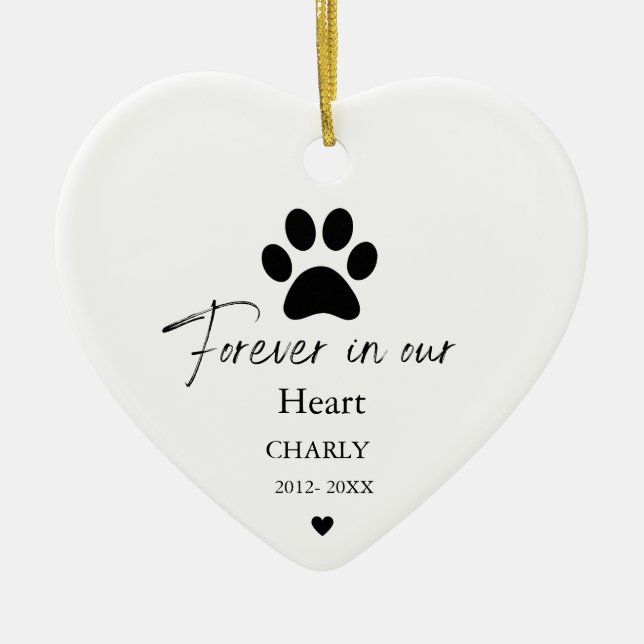 Christmas Pet  Cat Dog Memorial name  Ceramic Tree Decoration (Front)