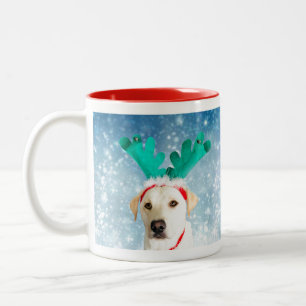 Christmas-Pet Dog Labrador Cute Adorable Two-Tone Coffee Mug