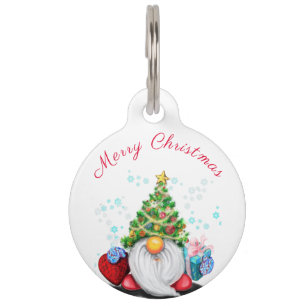 Christmas Pet ID Tag Gnome with Gifts - Fun