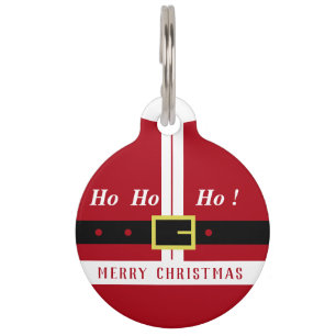 Christmas Pet ID Tag Santa Claus Belt
