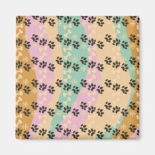 Christmas Pet Paw Bone Snowflake Patterned Magnet