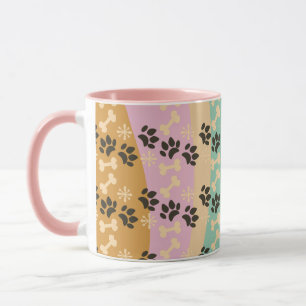 Christmas Pet Paw Bone Snowflake Patterned  Mug