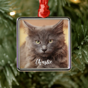 Christmas Pet Photo Name  Metal Tree Decoration