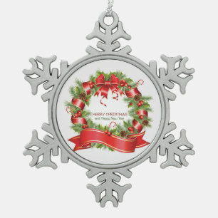 Christmas Pewter Snowflake Ornament/Wreath Ornament