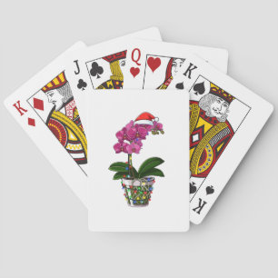 Christmas Phalaenopsis Moth Orchid Holiday Lights Playing Cards