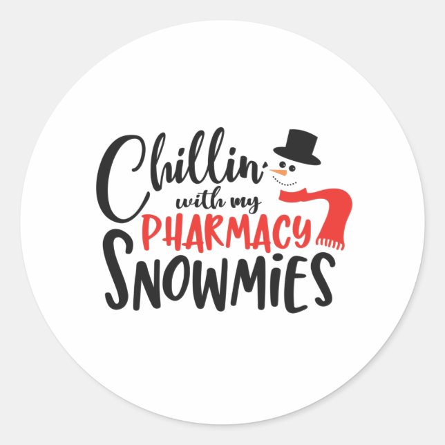 Christmas Pharmacist, Pharmacy chillin Classic Round Sticker (Front)