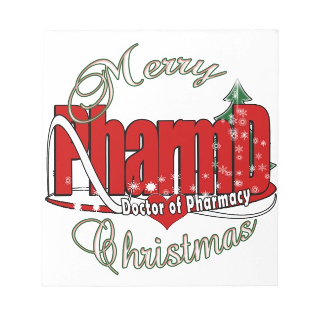 CHRISTMAS PharmD Doctor of Pharmacy Notepad (Front)