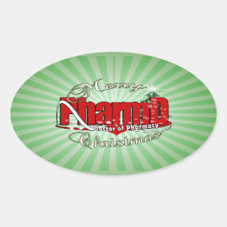 CHRISTMAS PharmD Doctor of Pharmacy Oval Sticker