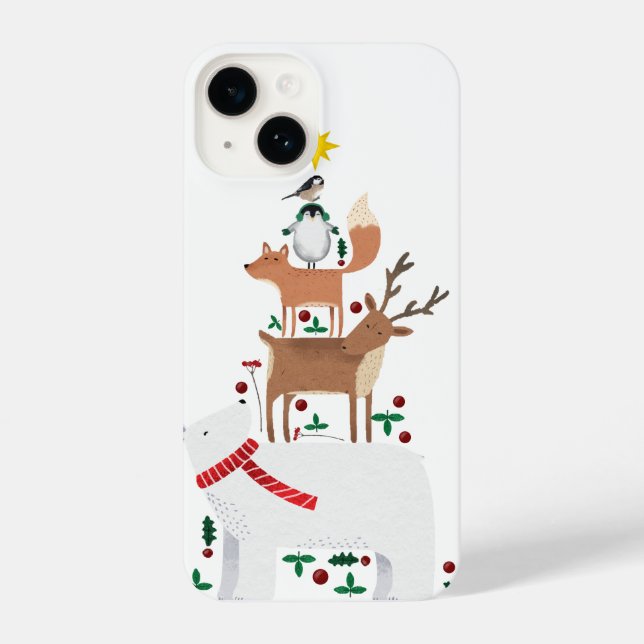 Christmas phone case animal bear new year holiday (Back)