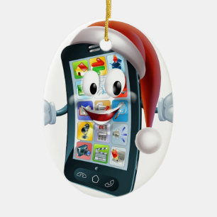 Christmas phone mascot ceramic tree decoration