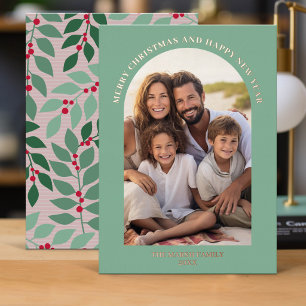 Christmas Photo Arch Vertical Foil Holiday Card