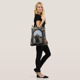 Christmas photo arch watercolor botanical floral  tote bag