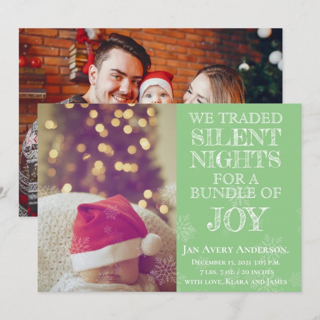 Christmas Photo Baby Announcement (Front/Back)