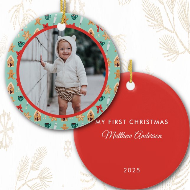 Christmas Photo Baby's First Christmas 2025 Bake Ceramic Tree Decoration (Creator Uploaded)