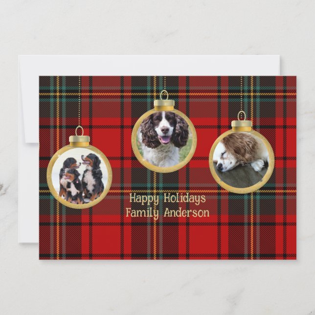 Christmas Photo Baubles Merry Blessing Hope Invitation (Front)