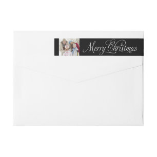 Christmas Photo   Black Wrap Around Label