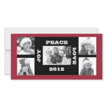 Christmas Photo Card 5 photos Joy Peace Love