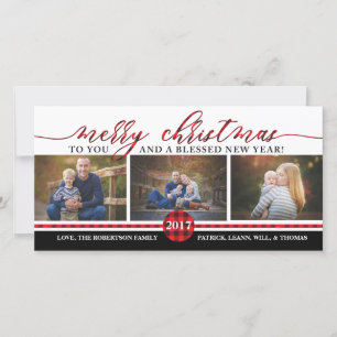 Christmas Photo Card, Buffalo Plaid Holiday Card