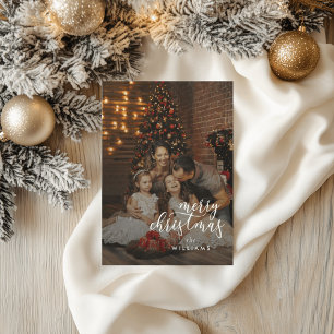 Christmas Photo Card Dark Modern Dusty Trendy 