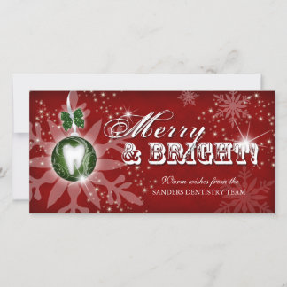Christmas Photo Card Dental Molar Red Green
