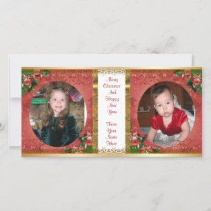 Christmas photo card double frame 2 pictures