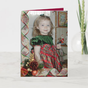 Christmas photo card elegant ribbons