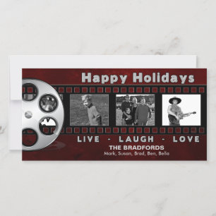 CHRISTMAS PHOTO CARD - FILM STRIP - HAPPY HOLIDAYS