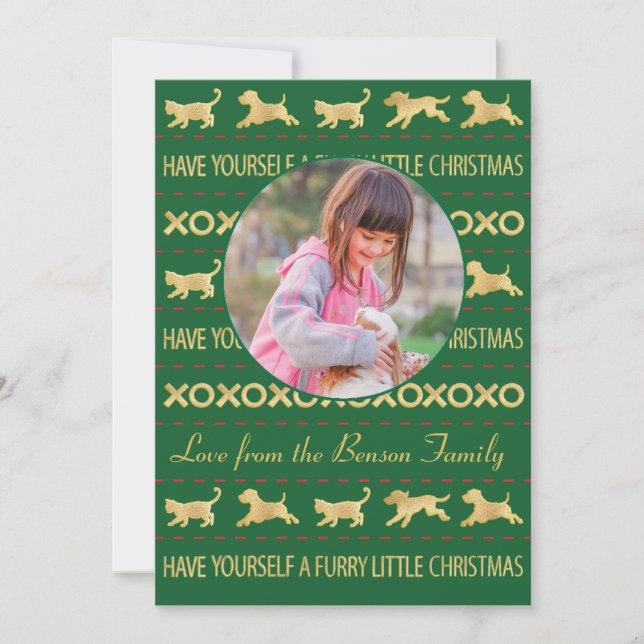Christmas Photo Card "Furry Little Christmas" (Front)