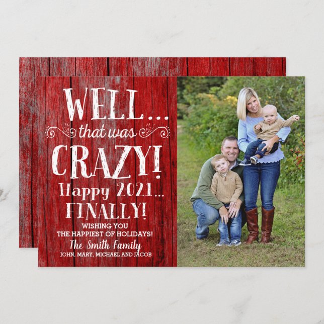 Christmas Photo Card, Holiday Card, Funny, 2020 Invitation (Front/Back)