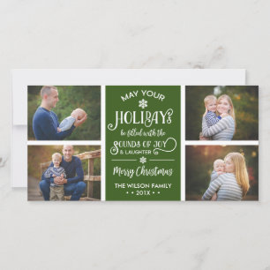 Christmas Photo Card, Holiday, Joy, EDITABLE COLOR Holiday Card