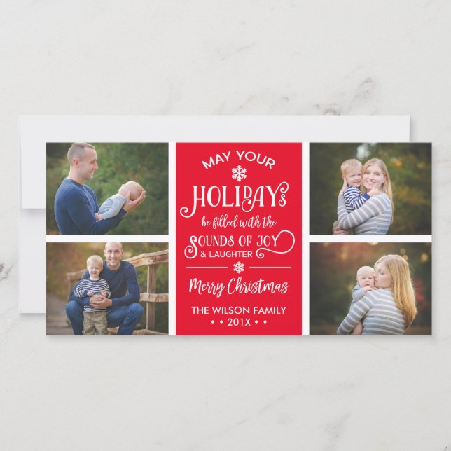 Christmas Photo Card, Holidays, Joy, Snowflakes Holiday Card (Front)