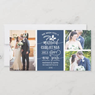 Christmas Photo Card, Married, EDITABLE COLOR Holiday Card