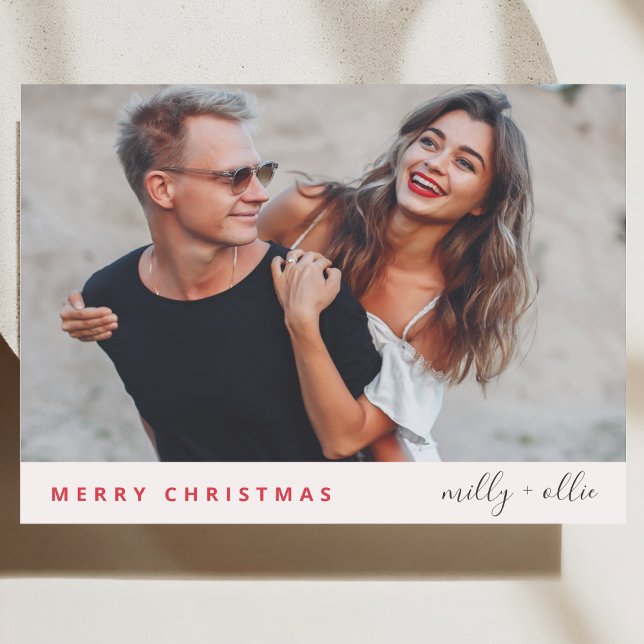 Christmas Photo Card | Modern Minimal Holiday (A simple Christmas photo card with modern typography and timeless minimalist charm)