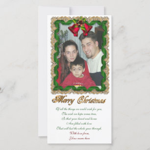 Christmas photo card Ribbons and bells