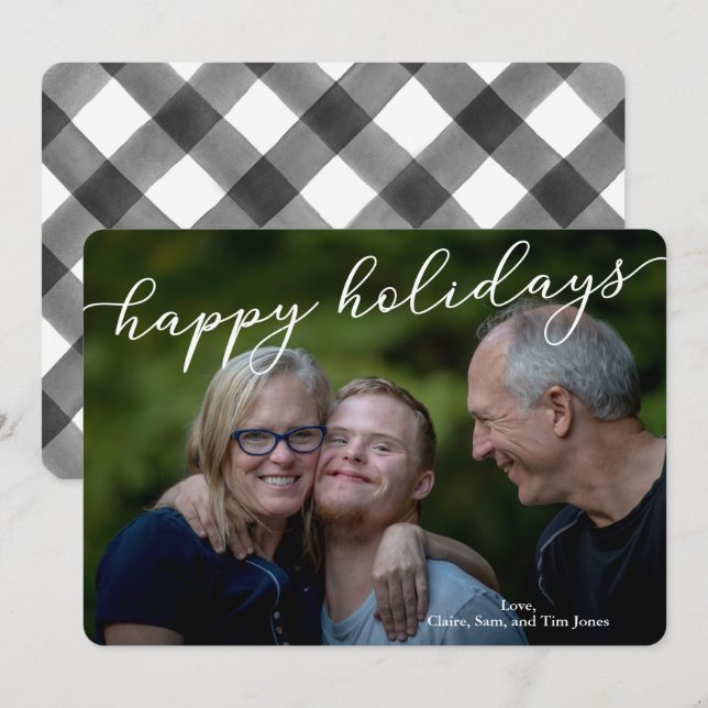 Christmas Photo Card with a Family Photo (Front/Back)
