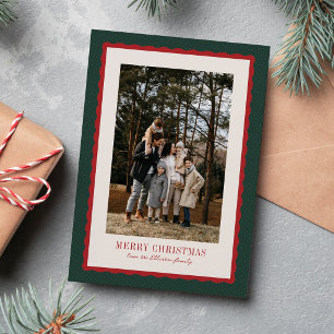 Christmas photo card with dots and scallop frame