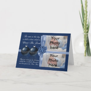 Christmas Photo Card With Religious Wording And Ba