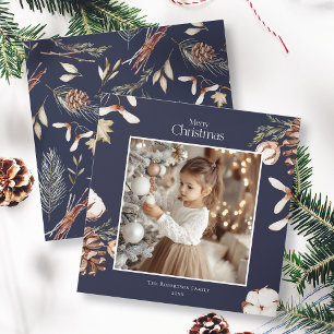 Christmas Photo Card with Winter Pattern