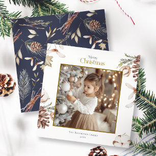 Christmas Photo Card with Winter Pattern